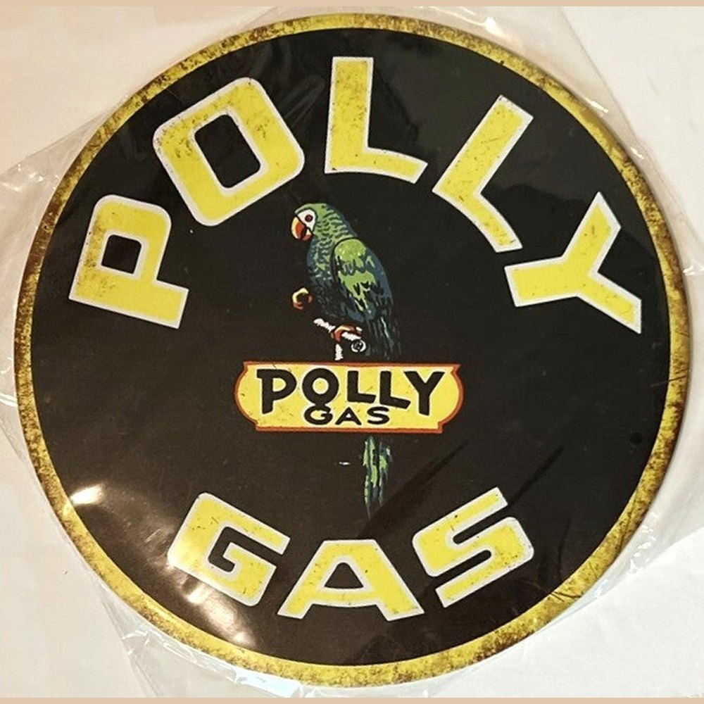 Polly Gas Vintage Novelty Hem Wrapped Novelty 12" Diameter Sign New! Home & Garden:Home Décor:Plaques & Signs Style Your Walls